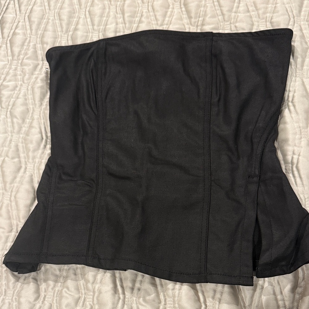 Zara Black denim Strapless Top
